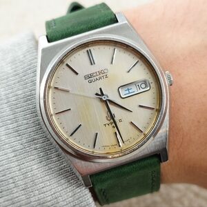 Seiko Type II 7546-7050 Men's Watch Quartz Vintage Kanji Day Date JDM 35mm